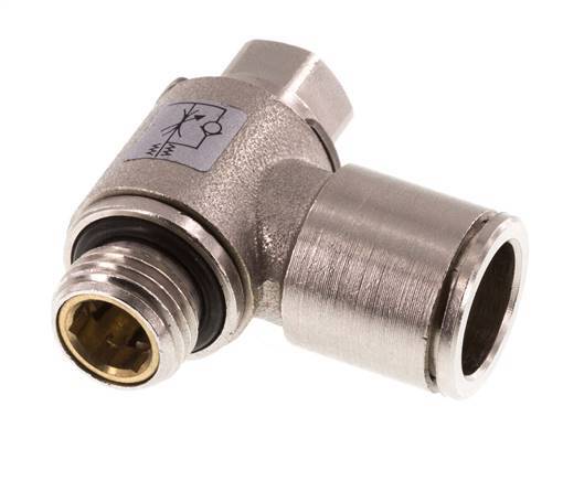 Flow Control Valve Meter-In Elbow 12 mm - G1/4'' Brass Slotted Screw