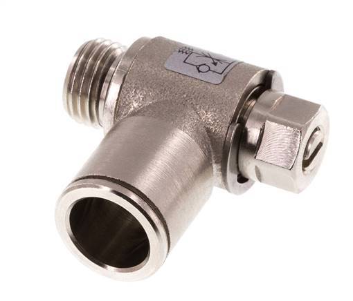 Durchflussregelventil Meter-In-Winkelstück 12 mm - G1/4'' Messing Schlitzschraube