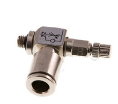 Durchflussregelventil Abgangswinkel 6 mm - M5 Rändelschraube aus Messing