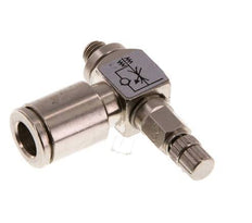Flow Control Valve Meter-Out Elbow 6 mm - M5 Brass Knurled Screw
