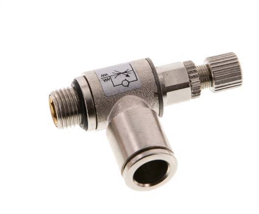 Durchflussregelventil Abgangswinkel 8 mm - G1/8'' Rändelschraube aus Messing