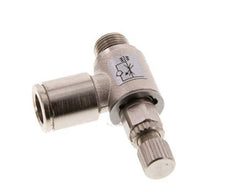 Durchflussregelventil Abgangswinkel 8 mm - G1/8'' Rändelschraube aus Messing