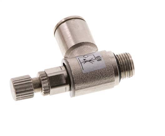 Durchflussregelventil Abgangswinkel 8 mm - G1/8'' Rändelschraube aus Messing