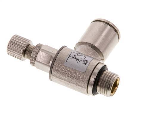 Durchflussregelventil Abgangswinkel 8 mm - G1/8'' Rändelschraube aus Messing