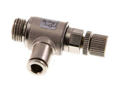 Durchflussregelventil Abgangswinkel 6 mm - G1/4'' Rändelschraube aus Messing