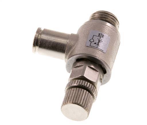 Durchflussregelventil Abgangswinkel 6 mm - G1/4'' Rändelschraube aus Messing
