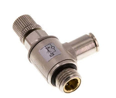 Durchflussregelventil Abgangswinkel 6 mm - G1/4'' Rändelschraube aus Messing