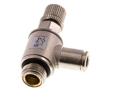 Durchflussregelventil Abgangswinkel 6 mm - G1/4'' Rändelschraube aus Messing