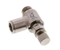 Durchflussregelventil Abgangswinkel 10 mm - G1/4'' Rändelschraube aus Messing
