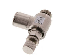 Durchflussregelventil Abgangswinkel 10 mm - G1/4'' Rändelschraube aus Messing