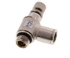 Durchflussregelventil Abgangswinkel 10 mm - G1/4'' Rändelschraube aus Messing