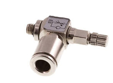 Durchflussregelventil Meter-In-Winkelstück 6 mm - M5 Messing Rändelschraube