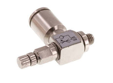 Durchflussregelventil Meter-In-Winkelstück 6 mm - M5 Messing Rändelschraube