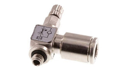 Durchflussregelventil Meter-In-Winkelstück 6 mm - M5 Messing Rändelschraube
