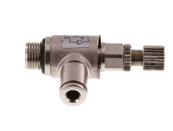 Durchflussregelventil Meter-In-Winkelstück 4 mm - G1/8'' Rändelschraube aus Messing