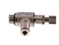 Durchflussregelventil Meter-In-Winkelstück 4 mm - G1/8'' Rändelschraube aus Messing