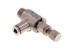 Durchflussregelventil Meter-In-Winkelstück 4 mm - G1/8'' Rändelschraube aus Messing