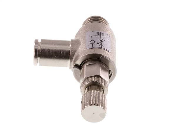 Durchflussregelventil Meter-In-Winkelstück 4 mm - G1/8'' Rändelschraube aus Messing