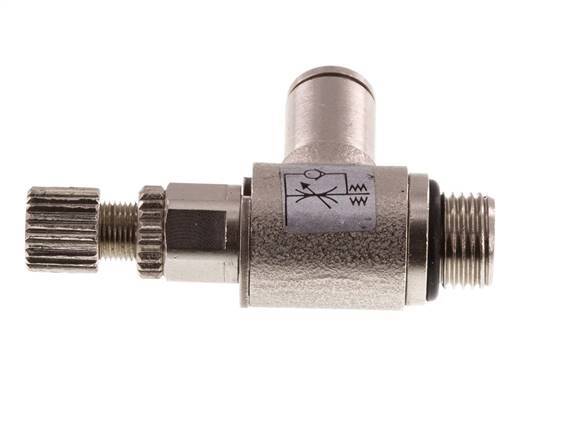 Durchflussregelventil Meter-In-Winkelstück 4 mm - G1/8'' Rändelschraube aus Messing