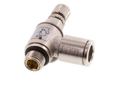 Durchflussregelventil Meter-In-Winkelstück 8 mm - G1/8'' Rändelschraube aus Messing