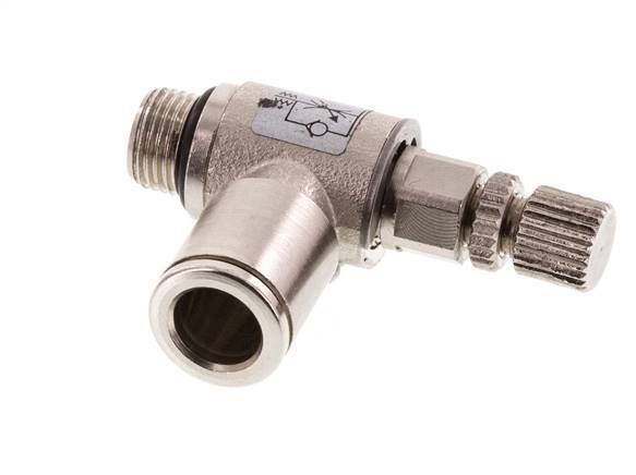 Durchflussregelventil Meter-In-Winkelstück 8 mm - G1/8'' Rändelschraube aus Messing