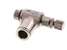 Durchflussregelventil Meter-In-Winkelstück 8 mm - G1/8'' Rändelschraube aus Messing