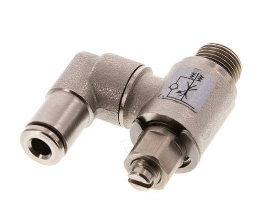 Durchflussregelventil Meter-Out drehbar 4 mm - G1/8'' Messing Schlitzschraube