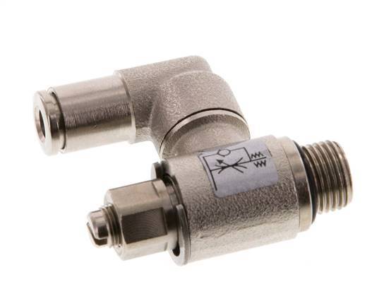 Durchflussregelventil Meter-Out drehbar 4 mm - G1/8'' Messing Schlitzschraube