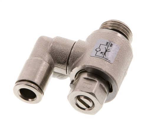 Durchflussregelventil Meter-Out drehbar 6 mm - G1/4'' Messing Schlitzschraube