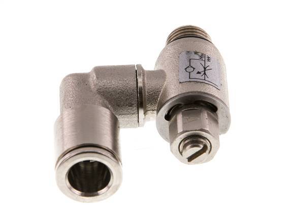Durchflussregelventil Meter-In drehbar 8 mm - G1/8'' Messing Schlitzschraube