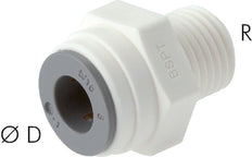 1/4'' x 1/4'' NPT Steckverschraubung mit Außengewinde POM EPDM [10 Stück]