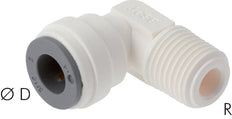 1/4'' x 3/8'' NPT 90deg Elbow Push-in Fitting with Male Threads POM EPDM [10 Pieces]