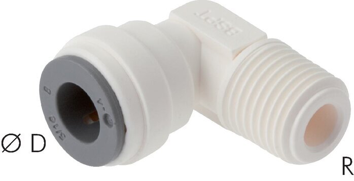 6mm x R1/8'' 90deg Elbow Push-in Fitting with Male Threads POM EPDM [10 Pieces]