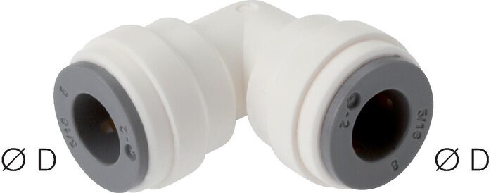 6mm 90deg Elbow Push-in Fitting POM EPDM [5 Pieces]