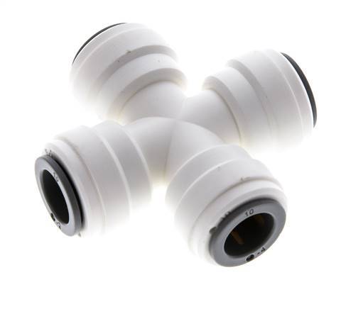 10mm Cross Push-in Fitting POM EPDM FDA [2 Pieces]