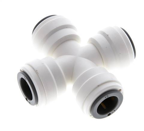 10mm Cross Push-in Fitting POM EPDM FDA [2 Pieces]