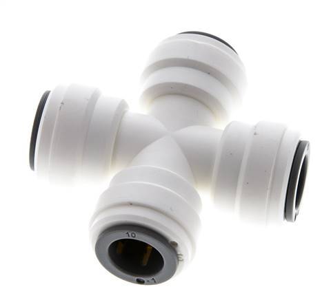 10mm Cross Push-in Fitting POM EPDM FDA [2 Pieces]