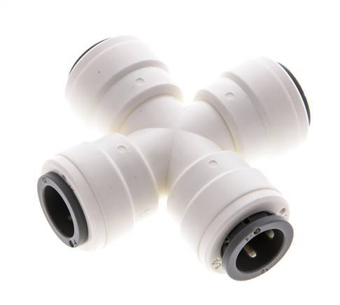 12mm Cross Push-in Fitting POM EPDM FDA [2 Pieces]