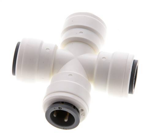 12mm Cross Push-in Fitting POM EPDM FDA [2 Pieces]