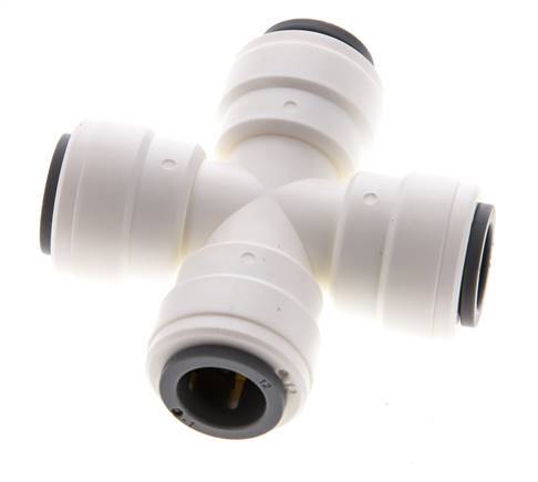 12mm Cross Push-in Fitting POM EPDM FDA [2 Pieces]
