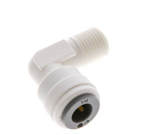 1/4'' x R1/8'' 90-Grad-Winkel-Steckverschraubung mit Außengewinde POM EPDM [10 Stück]