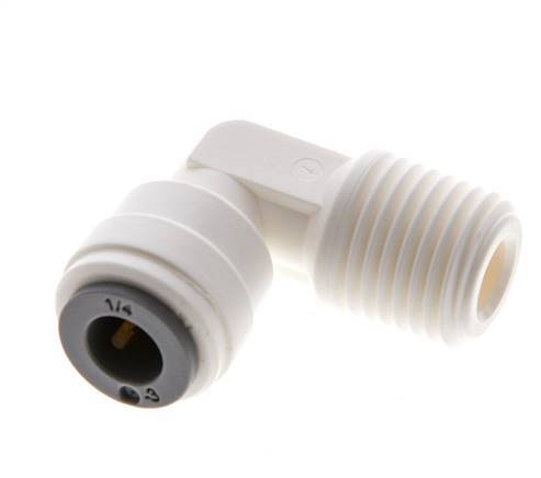 1/4'' x R1/4'' 90-Grad-Winkel-Steckverschraubung mit Außengewinde POM EPDM [10 Stück]