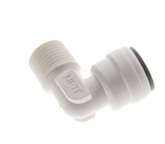 3/16'' x 1/8'' NPT 90deg Elbow Push-in Fitting with Male Threads POM EPDM [10 Pieces]