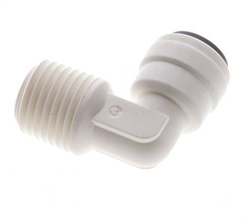 1/4'' x 1/4'' NPT 90-Grad-Winkel-Steckverschraubung mit Außengewinde POM EPDM [10 Stück]