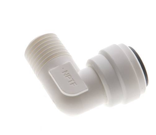 3/8'' x 1/4'' NPT 90-Grad-Winkel-Steckverschraubung mit Außengewinde POM EPDM [5 Stück]