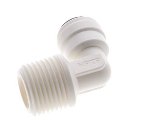 1/4'' x 3/8'' NPT 90deg Elbow Push-in Fitting with Male Threads POM EPDM [10 Pieces]