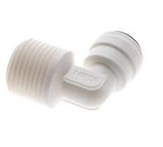 1/4'' x 3/8'' NPT 90deg Elbow Push-in Fitting with Male Threads POM EPDM [10 Pieces]