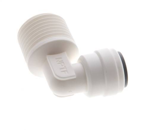 1/4'' x 3/8'' NPT 90deg Elbow Push-in Fitting with Male Threads POM EPDM [10 Pieces]