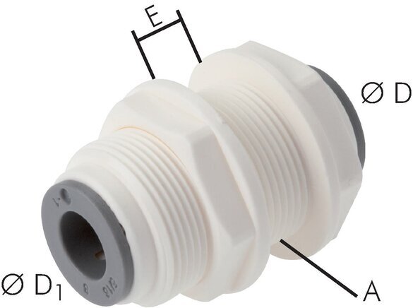3/16'' Push-in Fitting POM EPDM Bulkhead [2 Pieces]