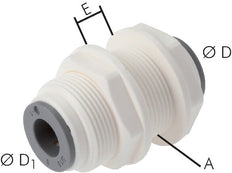 3/16'' Push-in Fitting POM EPDM Bulkhead [2 Pieces]